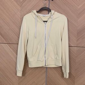 Forever 21 Pastel Yellow zip up hoodie